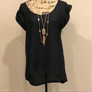 Cotton On Womens BLK Chiffon Blouse.